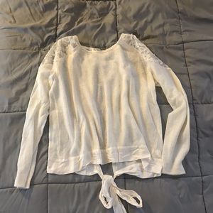 LC Lauren Conrad White open Back Sweater